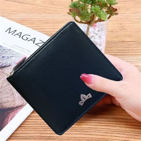 VEGAN Leather RFID Protected Plain Teal Metallic Zipper Wallet Purse Money Bag For Women at Rs ...