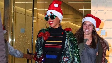 Beyonce Lights Up The Streets Dressed As A Christmas Tree—See The Pics!