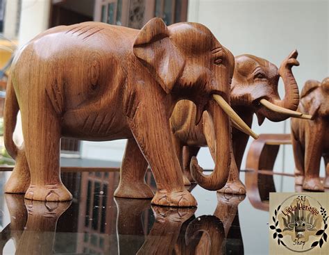 Hand Carved Wooden Elephant Wooden Elephant Statue Elephant - Etsy UK
