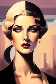 Acrylic Painting Canvas Art Deco Drawing, Art Deco Artwork, Art Deco ...