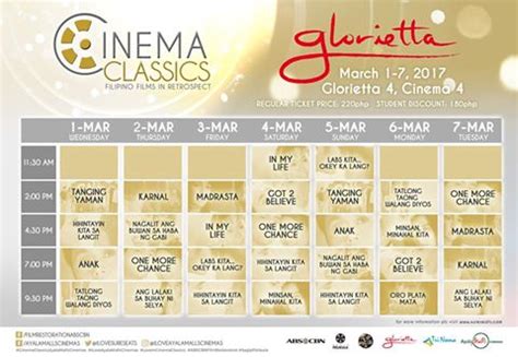 Ayala Cinemas at Glorietta 4 and Trinoma To Showcase Filipino Classic Films from March 1 to 7