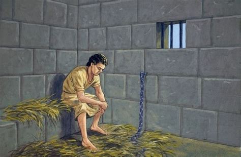 #121 Joseph in prison Genesis 39.19-20 As soon as his master heard the words his wife spoke to ...