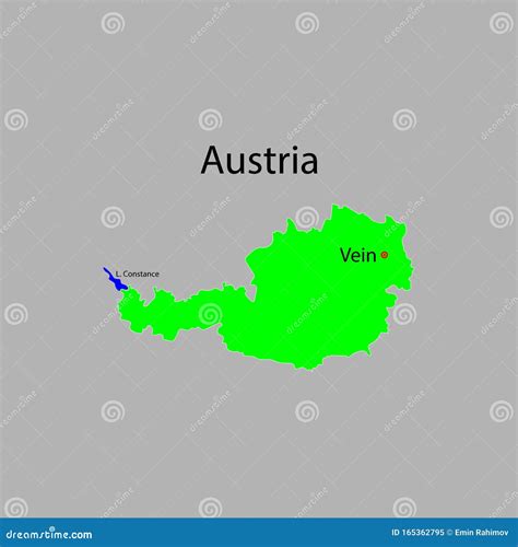 Austria Map With Location Of Vienna And Lake Constance Sign Eps Ten Stock Illustration ...