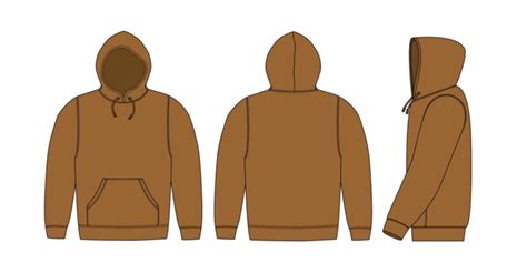 Illustration Of Hoodie Hooded Sweatshirt Apparel Mock Up Template Vector, Apparel, Mock Up ...