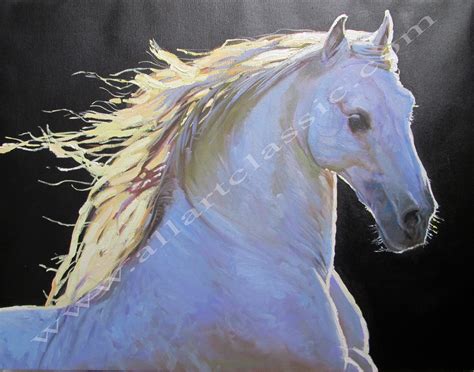 White Horse Original Oil Painting