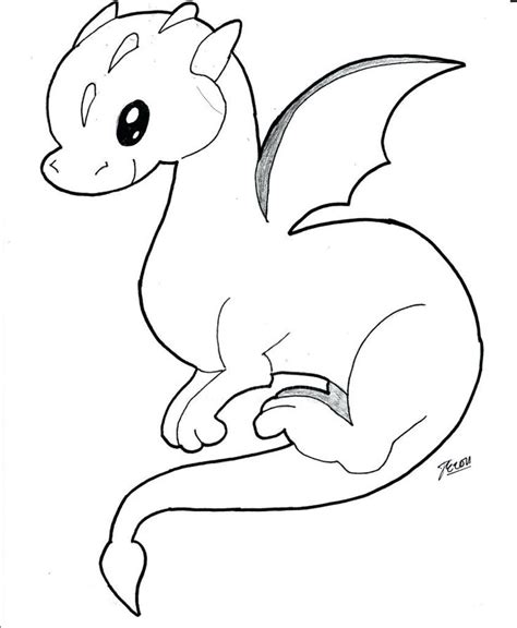 Cute Dragon Coloring Page - youngandtae.com in 2020 | Easy dragon drawings, Cute dragons, Cute ...