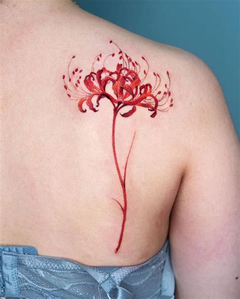 Oozy on Instagram: “Lily🩸 . #oozy #oozytattoo #redspiderlily” | Lily tattoo, Lily flower tattoos ...