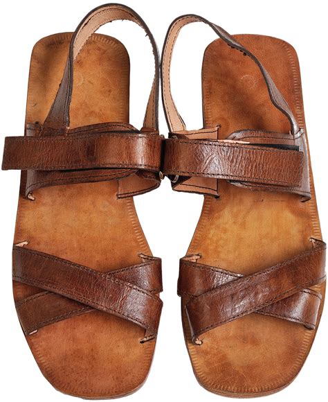 Brown Sandals for Men with Plain Straps