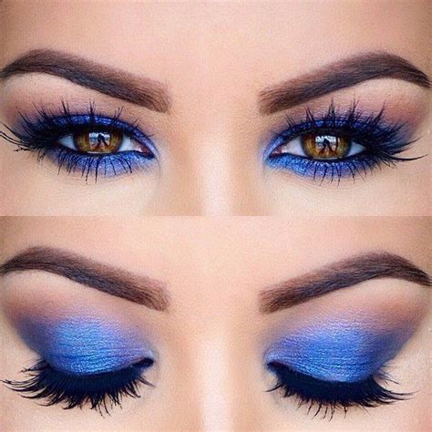 Blue Makeup Looks, Blue Eye Makeup, Makeup For Brown Eyes, Blue ...