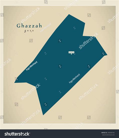 Modern Map Ghazzah Stock Vector (Royalty Free) 340690766 | Shutterstock