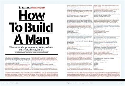 How to Build a Man | Esquire | OCTOBER 2014