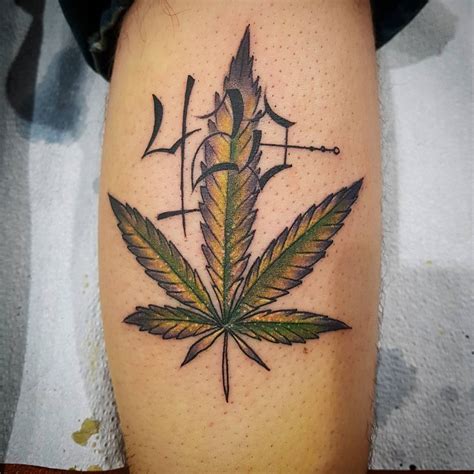 Weed Plant Tattoo Design