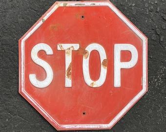 Vintage Stop Sign - Etsy