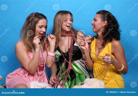 Three Female Friends Talking and Laughing Stock Image - Image of bite, fashion: 7586201