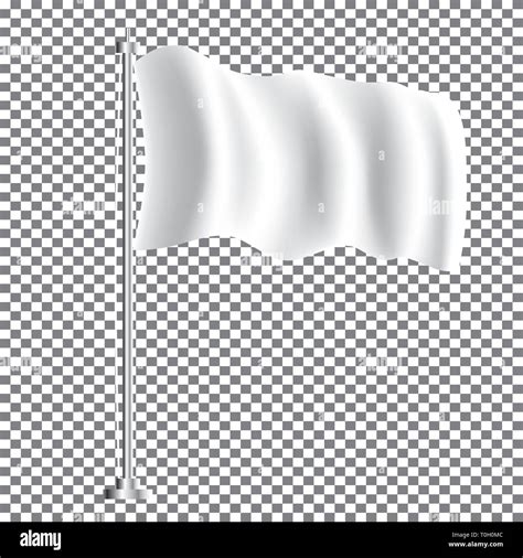 White Textile Waving Empty Flag on Transparent Background. Vector Illustration Stock Vector ...