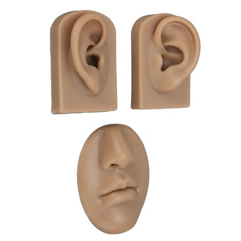 3D Nose and Mouth Model Silicone Ear Model Simulation Display Props for Piercing Suture Practice ...
