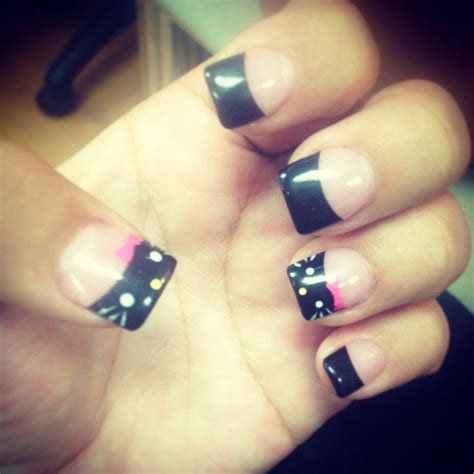 Black hello kitty nails | Nails, Hello kitty nails, Cat nails