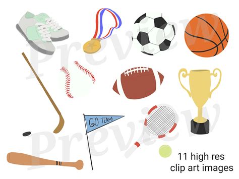 Sports Equipment Clipart / Digital Images / Instant Download - Etsy