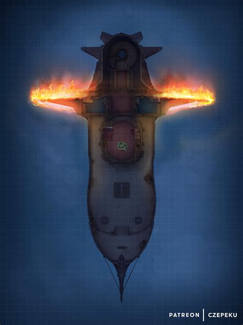 Elemental Airship Battlemap [36x48] : r/Roll20