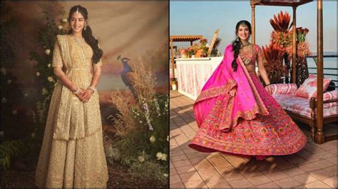 In pics: Radhika Merchant looks ethereal in custom Abu Jani Sandeep Khosla gold silk tissue ...