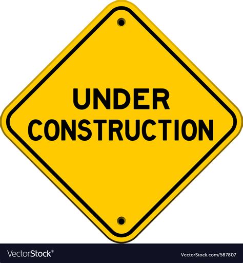 Under construction yellow sign Royalty Free Vector Image