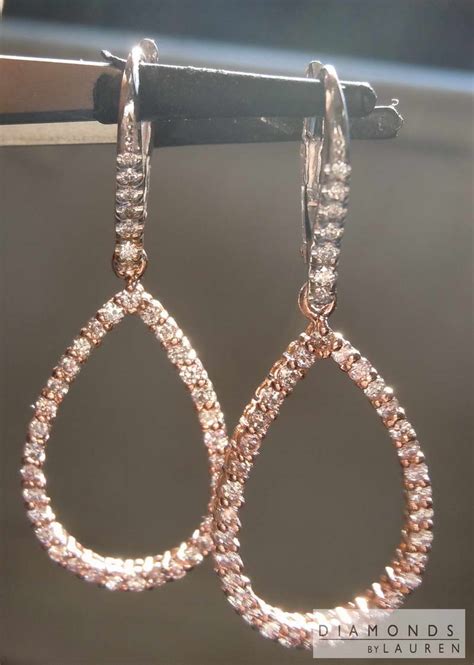 1.19ctw Pink and Colorless Diamond Earrings