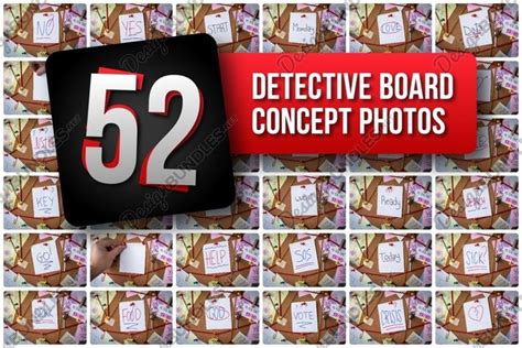 Set of 52 detective board photos