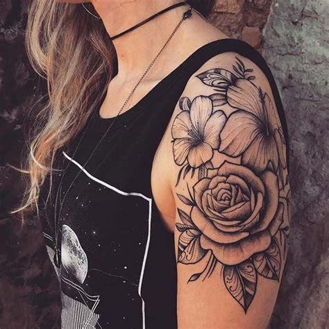 Rose Shoulder Tattoos For Women