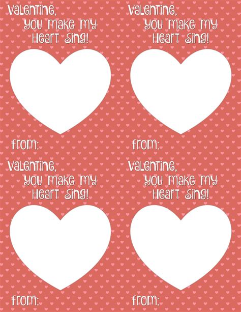 You Make My Heart Sing Valentine Card Printable - Smashed Peas & Carrots