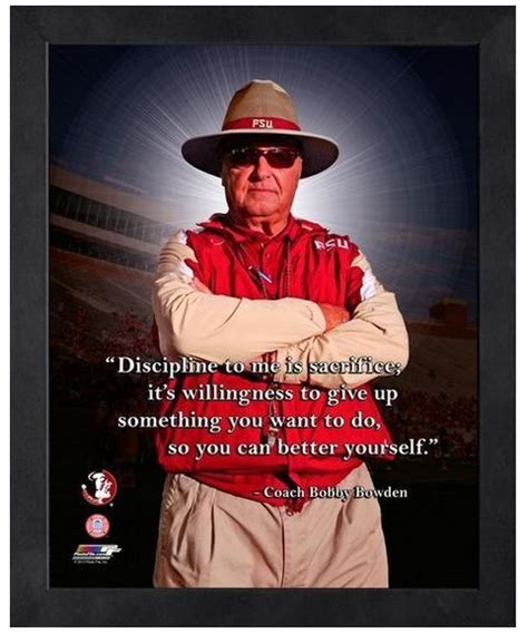 Bobby Bowden Retired Florida State Coach - 11" x 1 4" Framed "Pro Quotes" | Bobby bowden ...