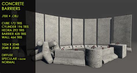 Free concrete barriers by Yughues on DeviantArt