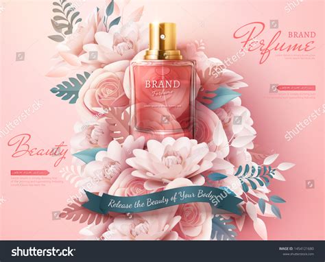 Perfume Ads Light Pink Paper Flowers Stock Vector (Royalty Free ...