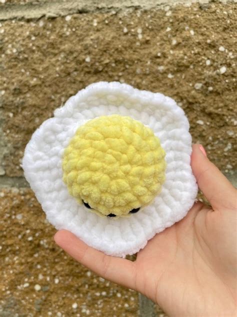 Fried Egg Plush Eggy Crochet Toy - Etsy