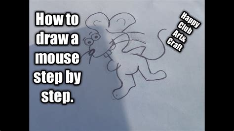 How to draw a mouse step by step - YouTube