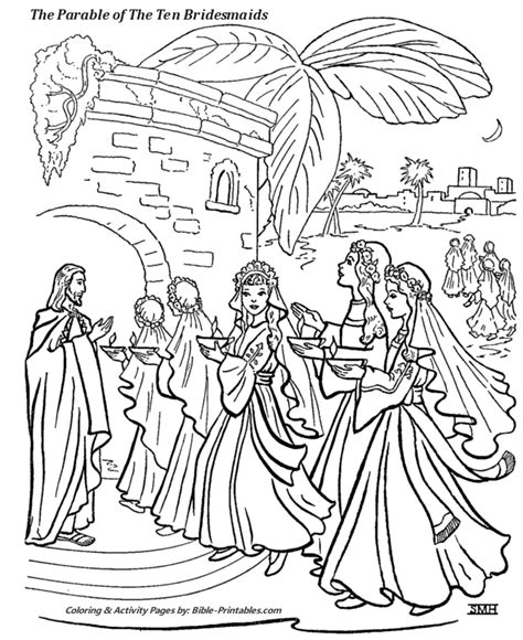 The Parable of The Ten Bridesmaids 3 - The Parables of Jesus coloring pages