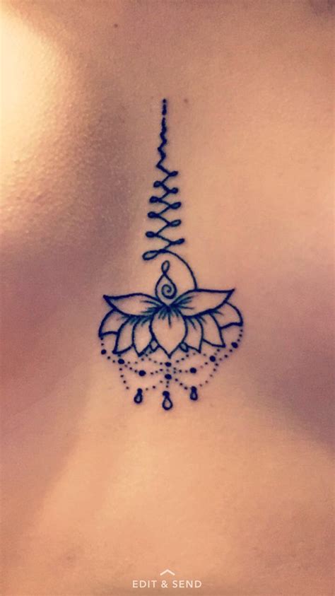 Unalome Sternum Tattoo