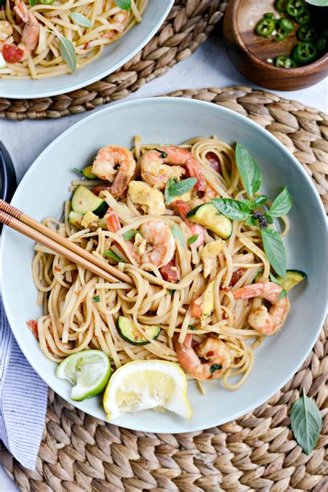 Drunken Noodles with Shrimp and Zucchini - Simply Scratch
