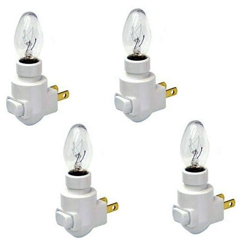 Plug In Night Light Module Includes 4 Watt Bulb, White Plastic, Great for Making Your Own ...