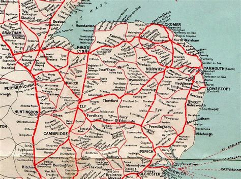 London and North Eastern Railway. Map of East Anglia -1930 | Train map ...