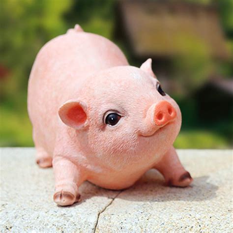 XIFIRY Animal Garden Gnomes Statue Cute Pig Funny Outdoor Sculpture Resin Lawn Ornaments Décor ...