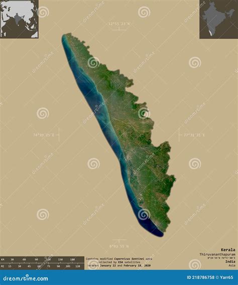 Kerala, India - Composition. Sentinel-2 Satellite Stock Illustration - Illustration of india ...