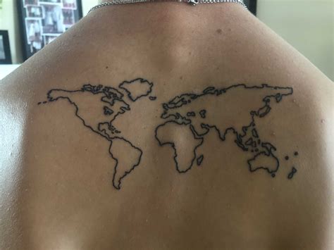 World Map Outline Tattoo