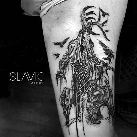 SLAVIC tattoo Marta Levy on Instagram: "Leshy #darktattoo #tattoo # ...