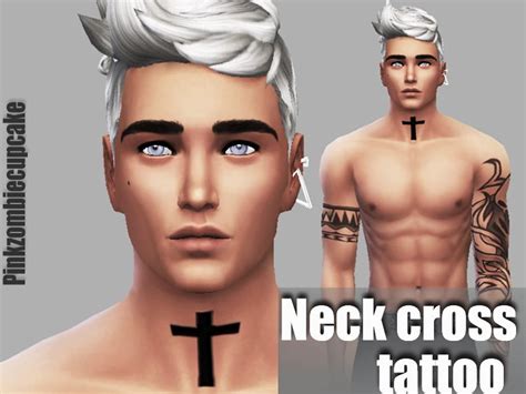 Neck Tattoo | Cross tattoo, Sims 4, Neck tattoo for guys