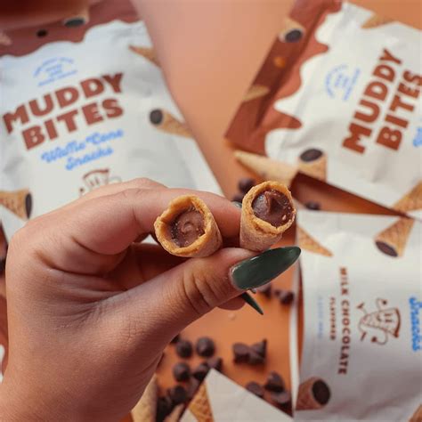 Muddy Bites Chocolate Filled Bite Size Waffle Cone Snack (Milk Chocolate, 2.33 Ounce (Pack of 5 ...