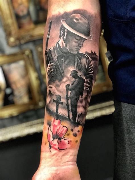 Soldier remembrance tattoo Artist: Symeon 🌍 http://www.internationalartistsagency.co.uk 📧 ...