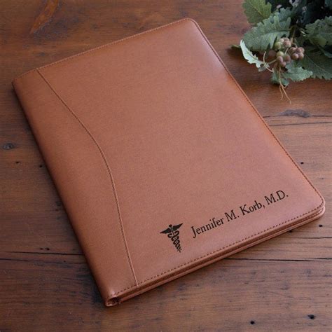 Engraved Leather Portfolio - Medical Design