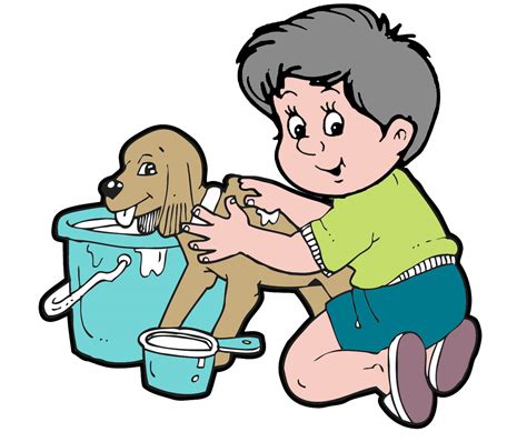 bathing the dog clipart - Clip Art Library