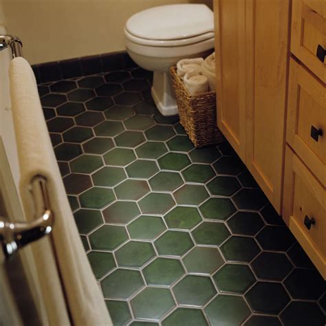 Hexagon Floor | Green tile bathroom, Hexagon floor, Dark green bathrooms