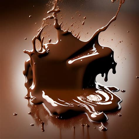 Melting Splashing Brown Chocolate, Generative AI Illustration Digital ...